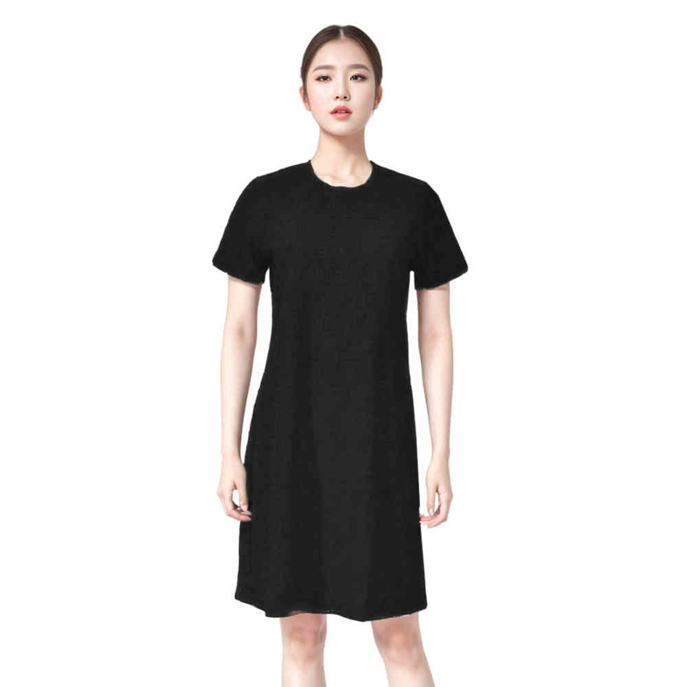 Fendi Embossed Black Premium Cotton Dress-thumb-1