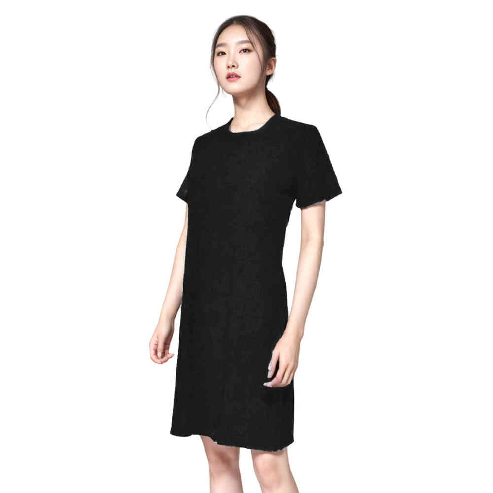 Black Fendi Embossed Brown Premium Cotton Dress