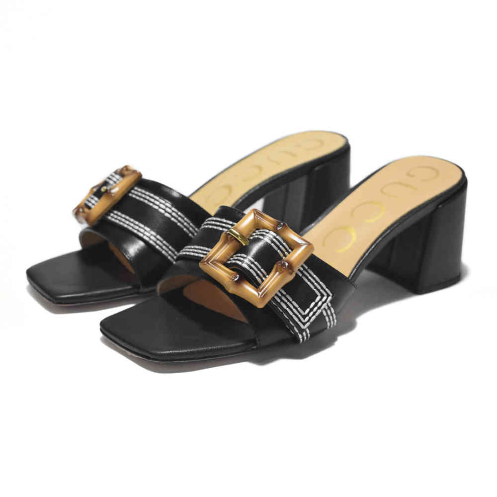 Black Gucci Pink Premium Quality Heels Sandals