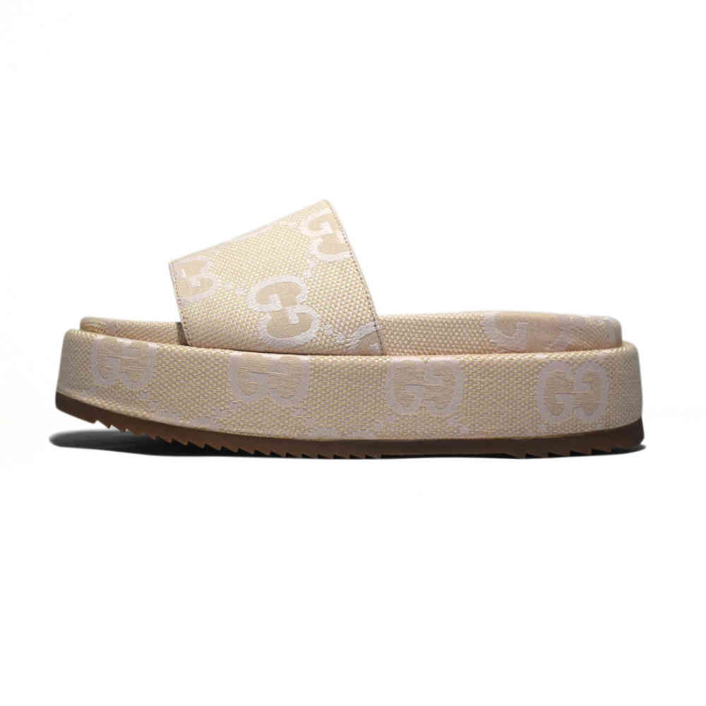 Gucci Cream Premium Quality Women's Flat Sandals-1