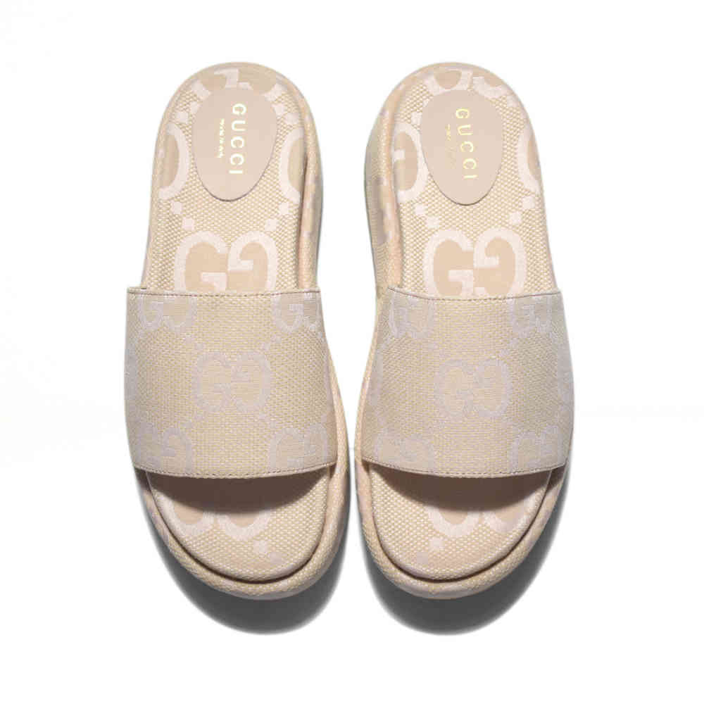 Gucci Cream Premium Quality Women's Flat Sandals-5