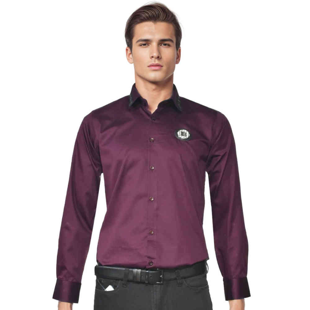 Wine Balmain logo Icon Black Premium Cotton Shirt