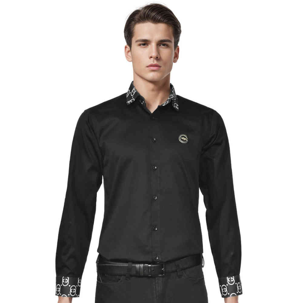 Black Gucci Bee Embroidered White Luxury Shirt