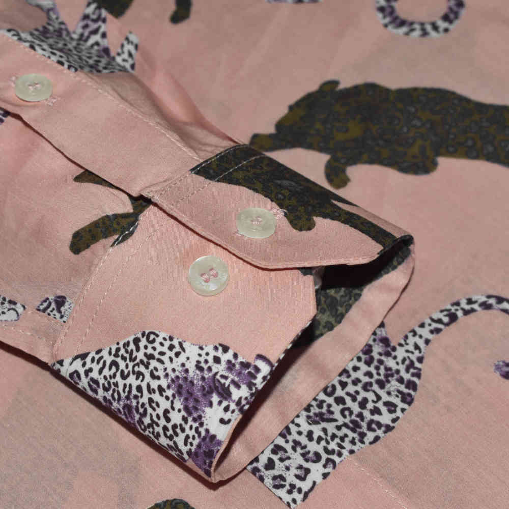 Balmain Leopard Printed Pink Premium Shirt-5