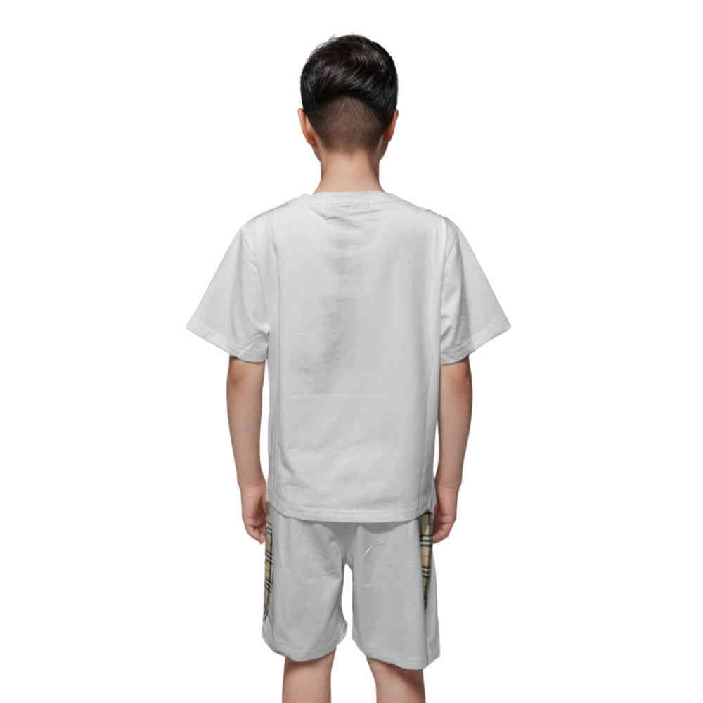 Burberry White Premium Luxury Kids Co-ord Set-thumb-1