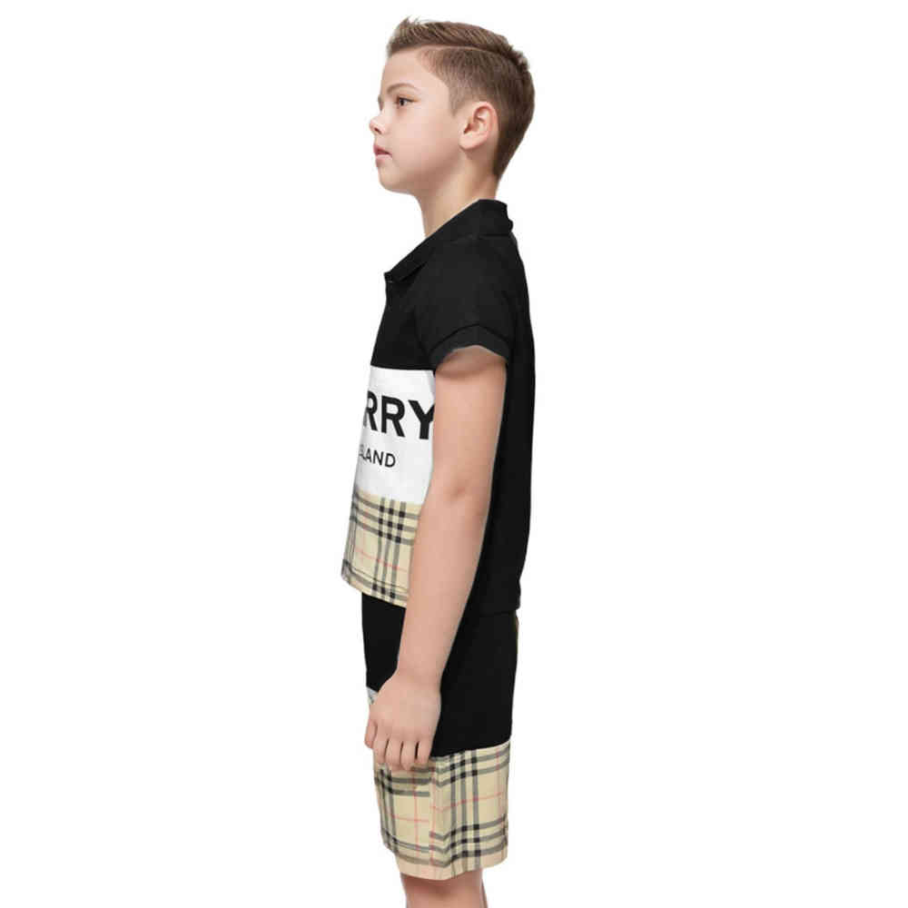 Burberry Black Printed Premium Quality Kids Co-ord Set-thumb-2