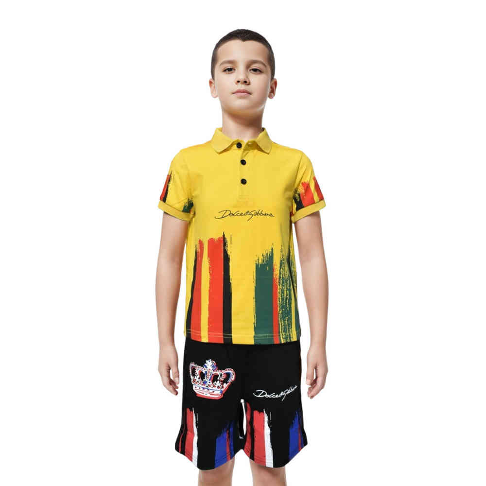 Yellow Dolce & Gabbana White Premium Quality Kids Co-ord Set