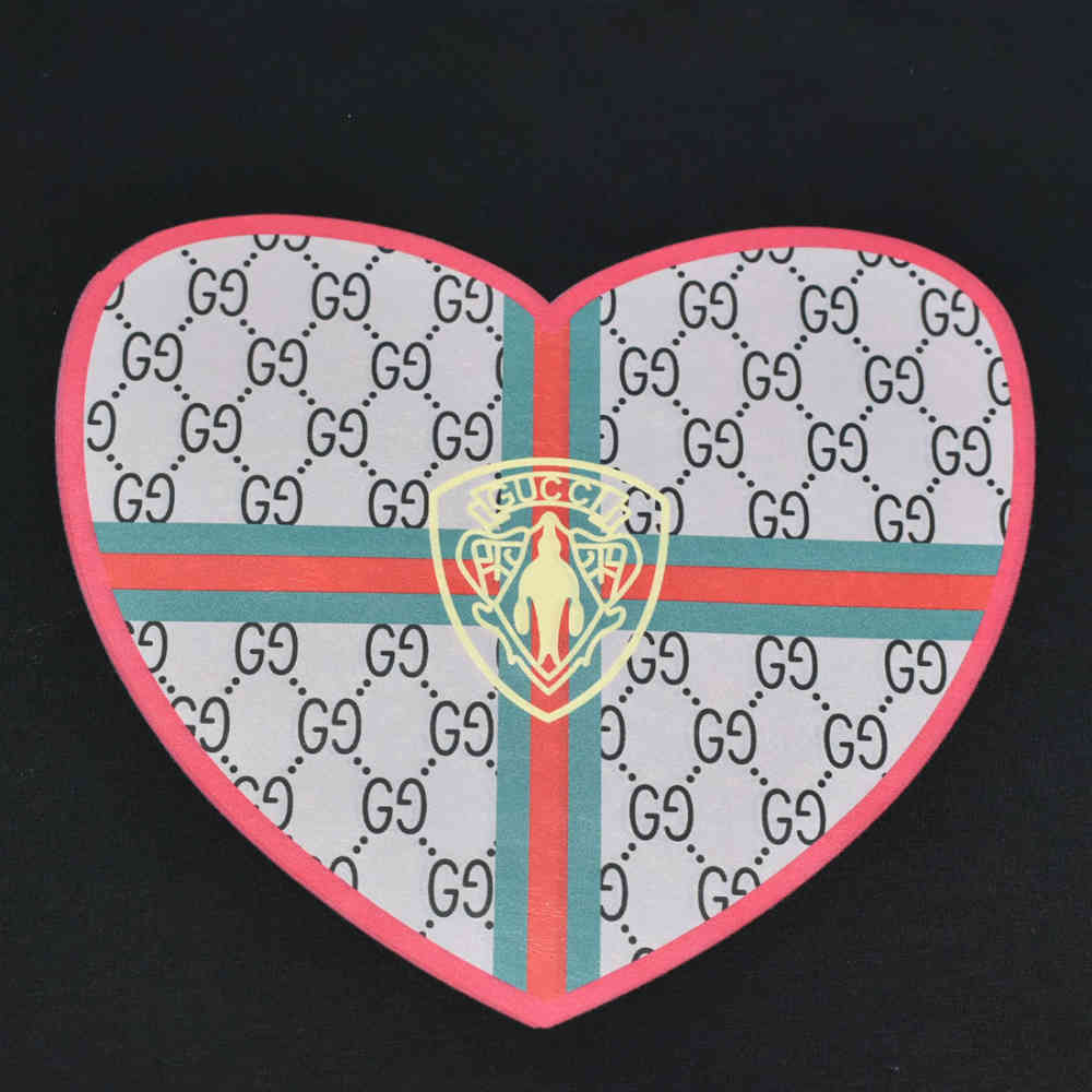 Gucci Heart Printed Black Premium Kids Co-ord Set-3