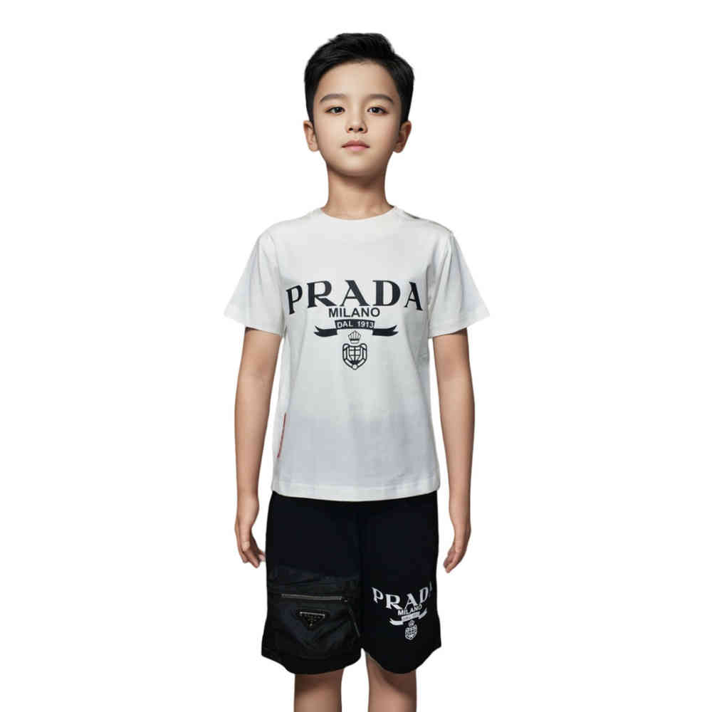White Prada Black Premium Quality Kids Co-ord Set
