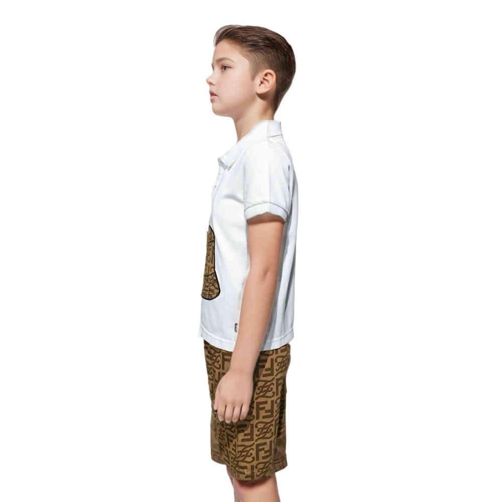 Fendi Printed White Premium Quality Kids Co-ord Set-2