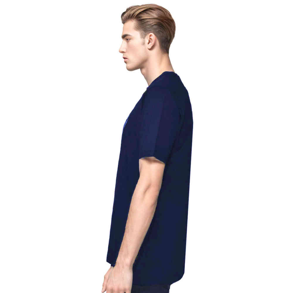 Prada Embroidered logo Navy Blue Cotton T-shirt-thumb-2