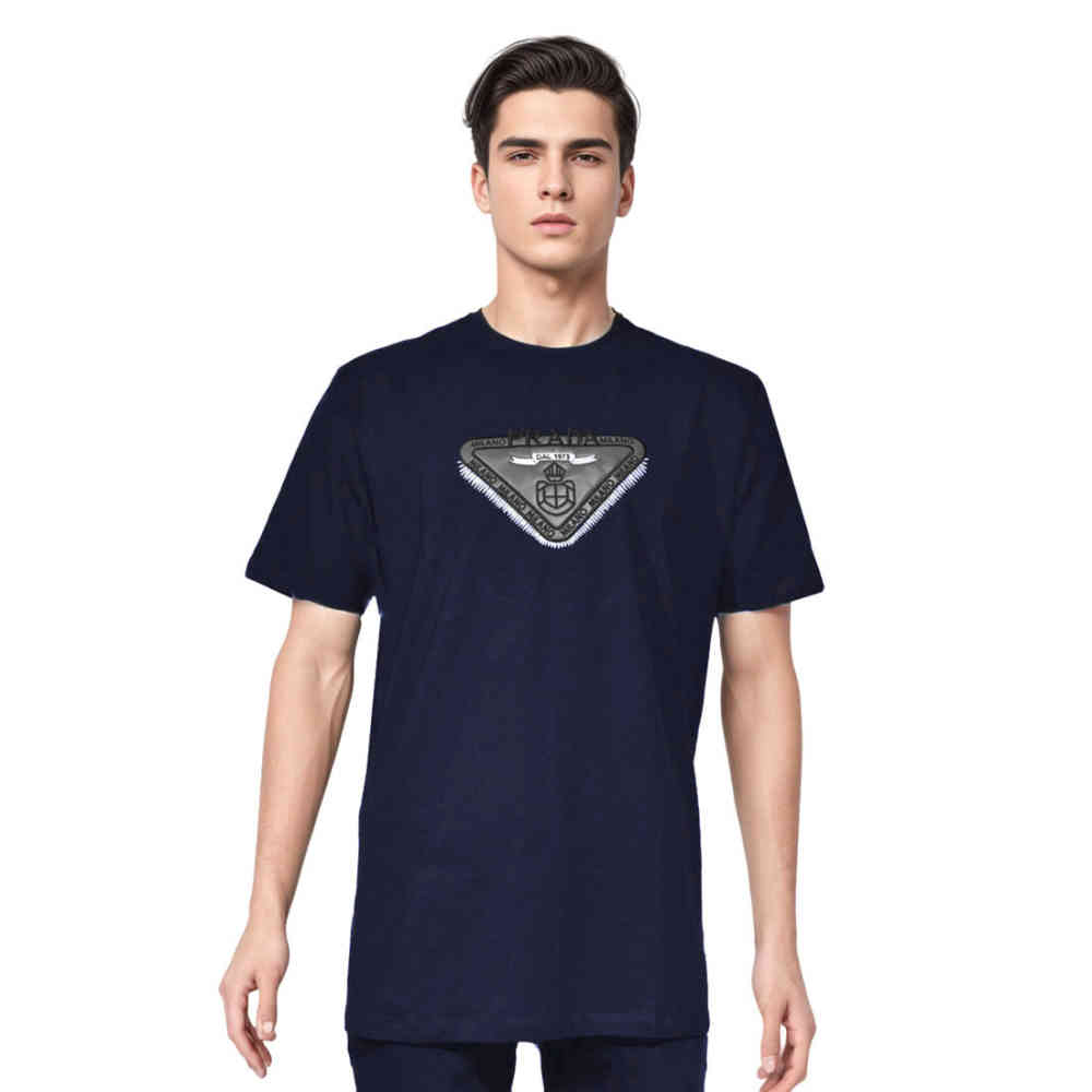 Navy Blue Prada White Premium Quality Round Neck T-shirt