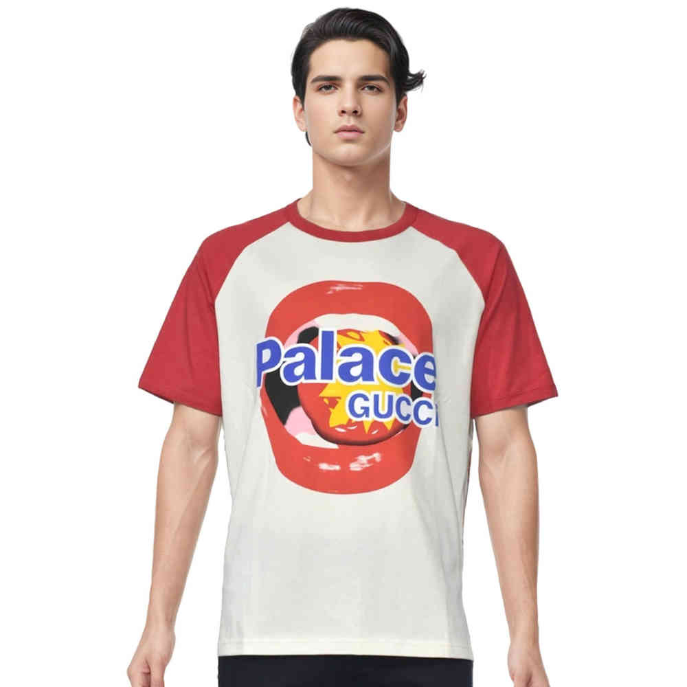 Red Palace x Gucci Printed Sky Blue Premium T-shirt