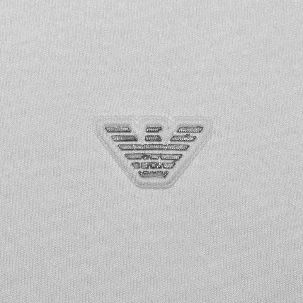 Giorgio Armani logo Embroidered White T-shirt-thumb-3