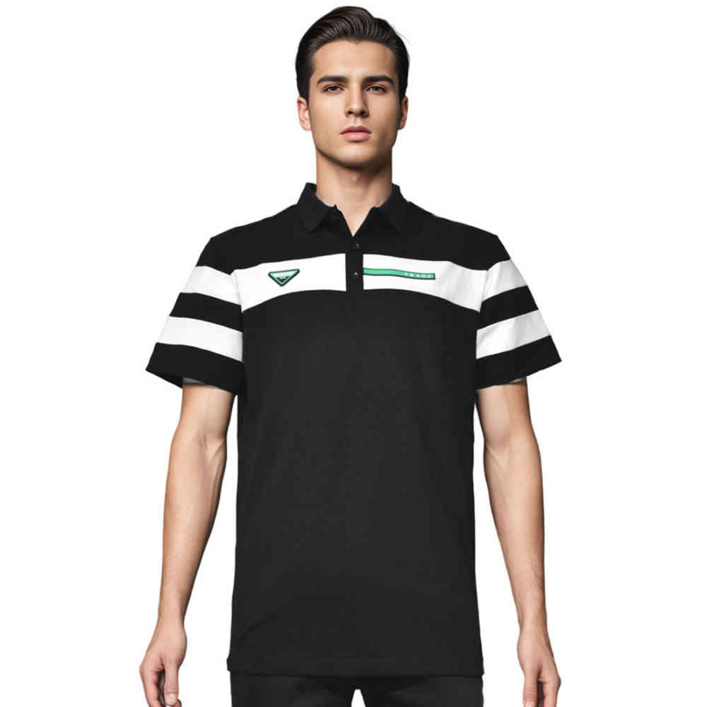 Black Prada White Premium Quality Polo T-shirt