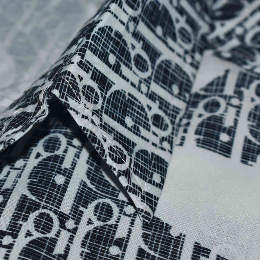 Dior Black & White Premium Quality Half Sleeve Shirt-thumb-3