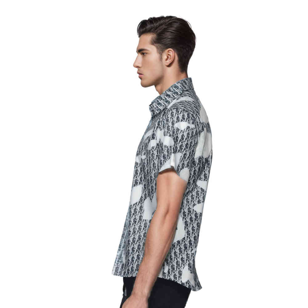 Dior Black & White Premium Quality Half Sleeve Shirt-thumb-2