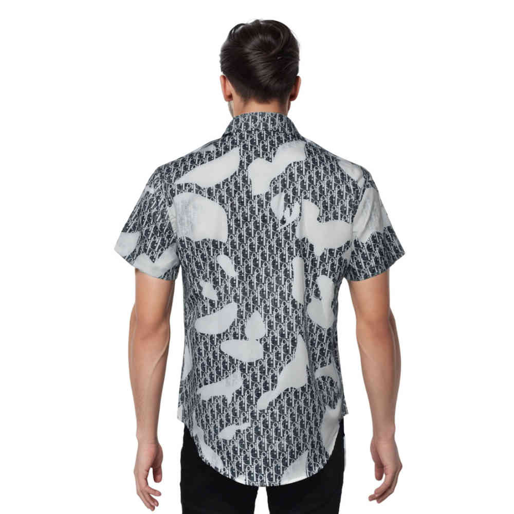 Dior Black & White Premium Quality Half Sleeve Shirt-thumb-1