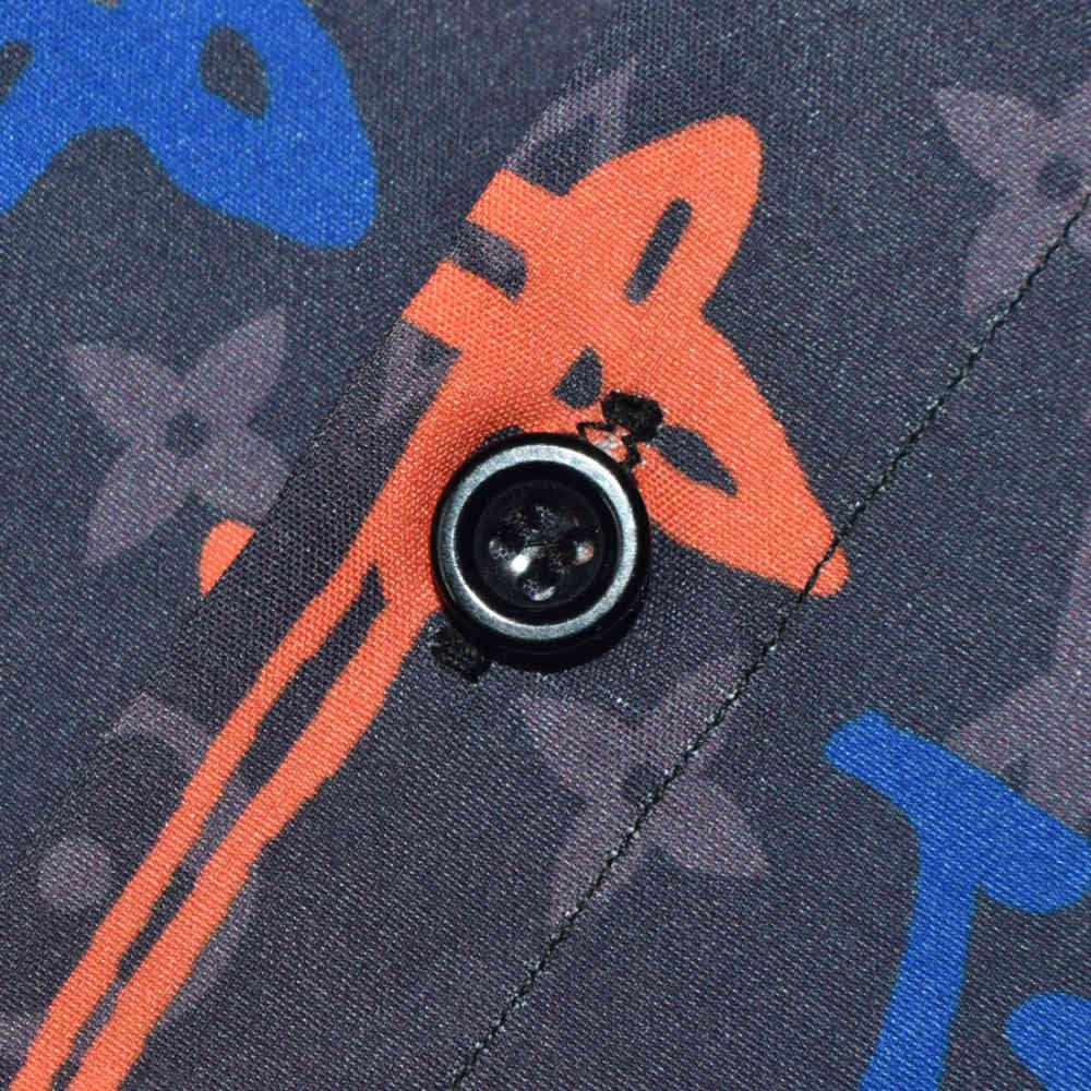 Louis Vuitton Black & Orange Premium Quality Half Sleeve Shirt-4