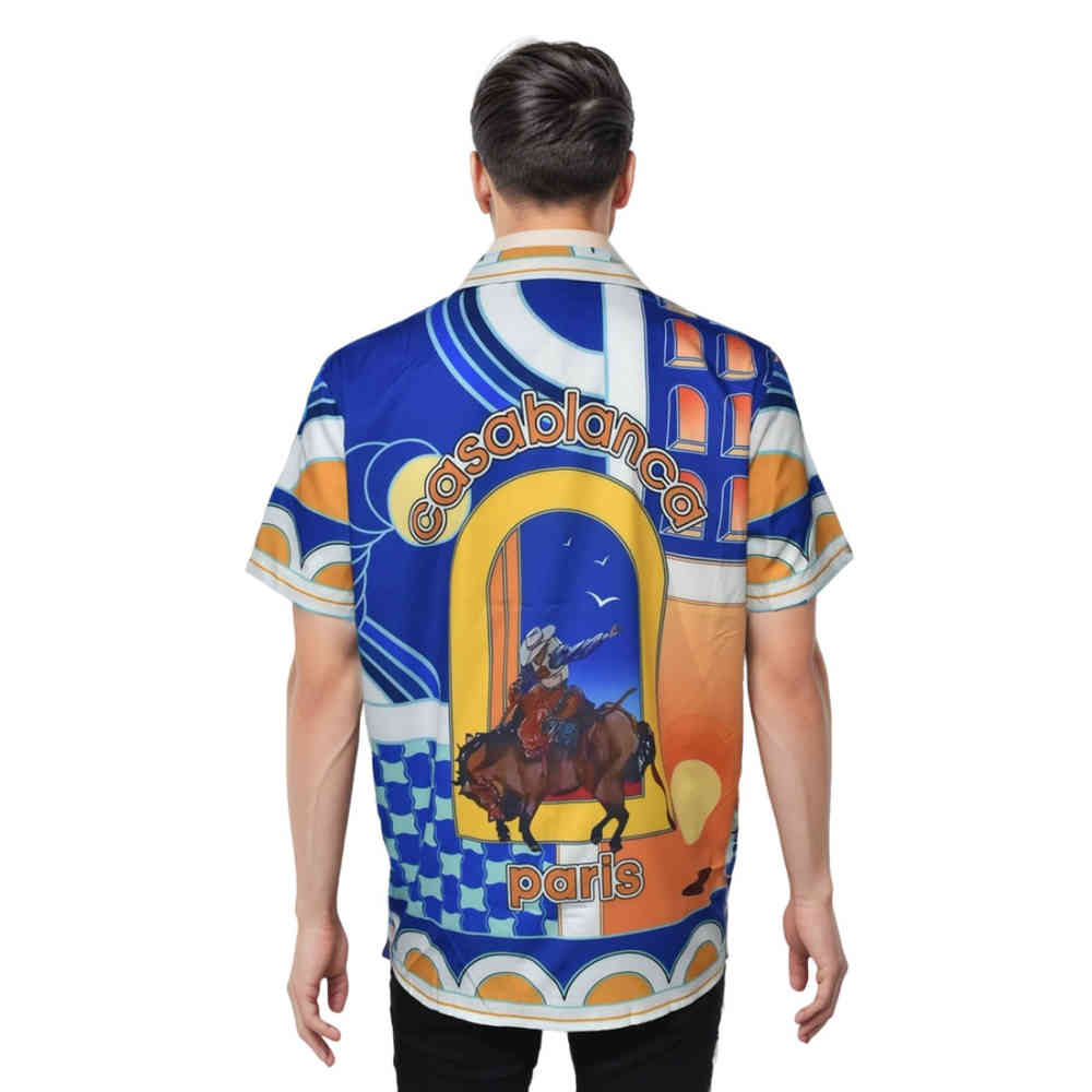 Casablanca Blue & Orange Premium Quality Shirt-thumb-1
