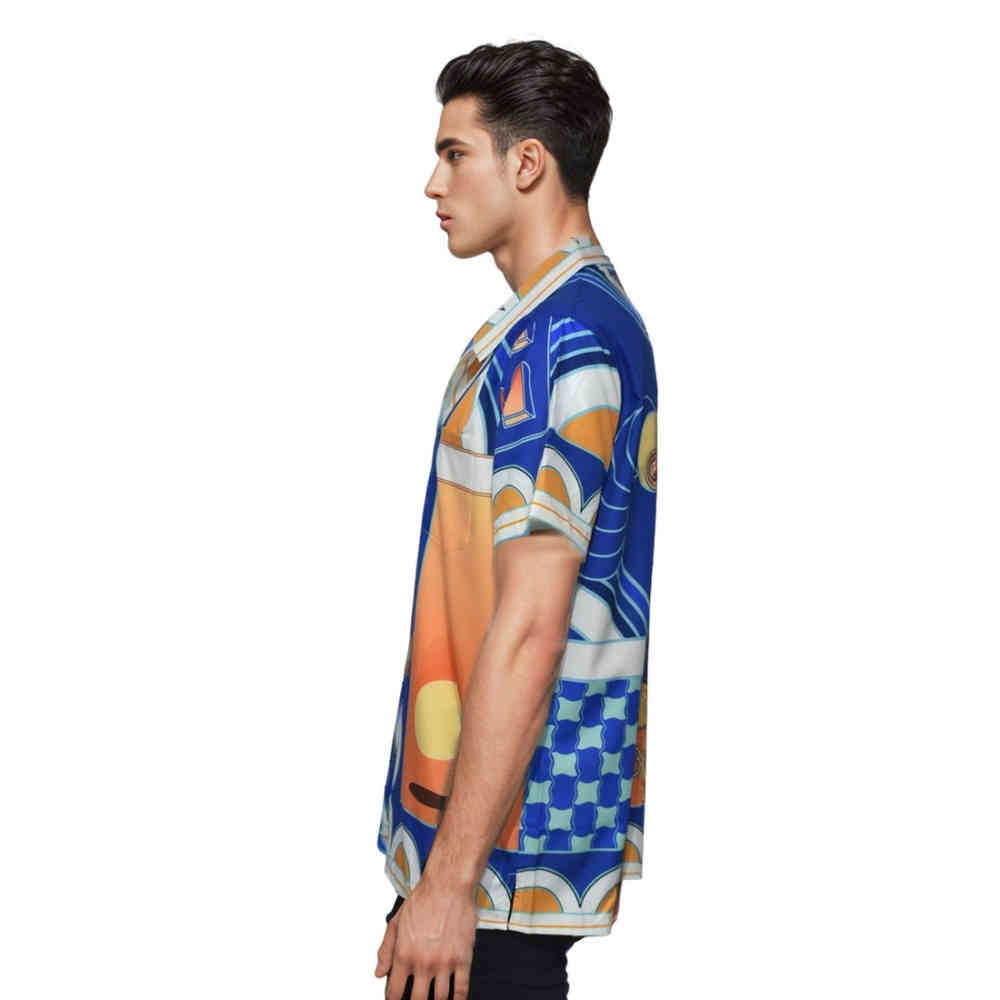 Casablanca Blue & Orange Premium Quality Shirt-thumb-2