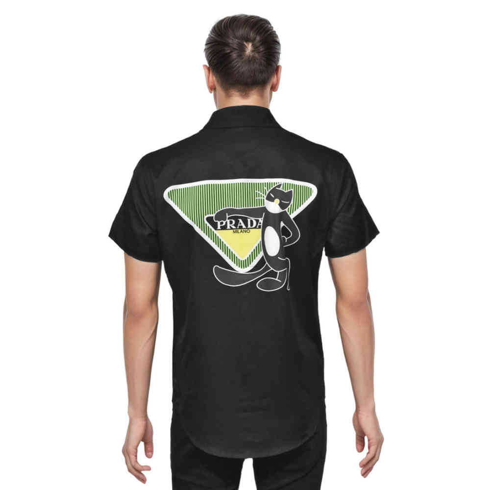 Prada logo Print Black Premium Luxury Shirt-thumb-1