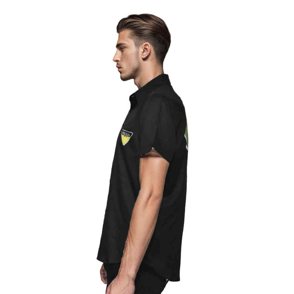 Prada logo Print Black Premium Luxury Shirt-thumb-2