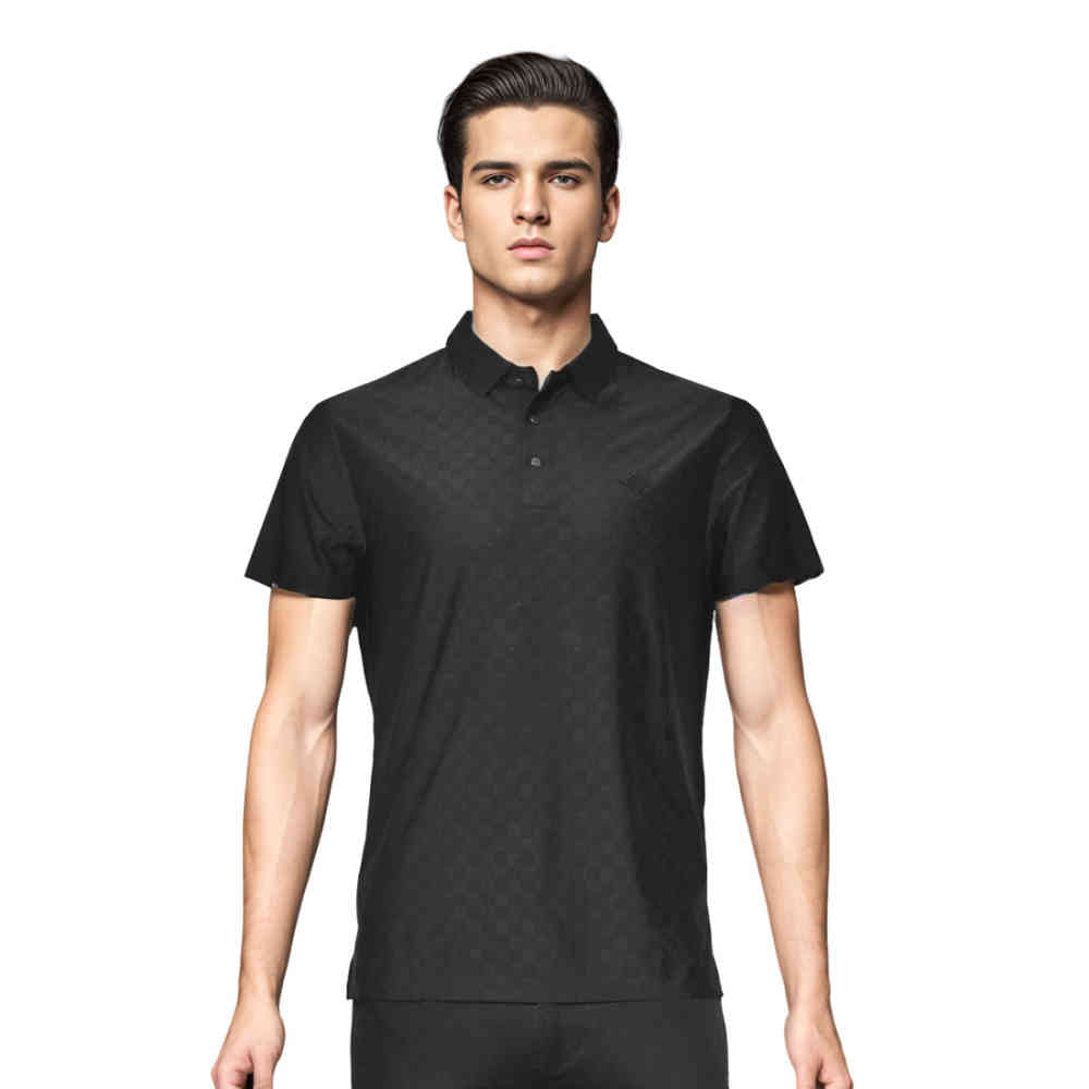 Black Louis Vuitton Sky Blue Premium Cotton Polo T-shirt