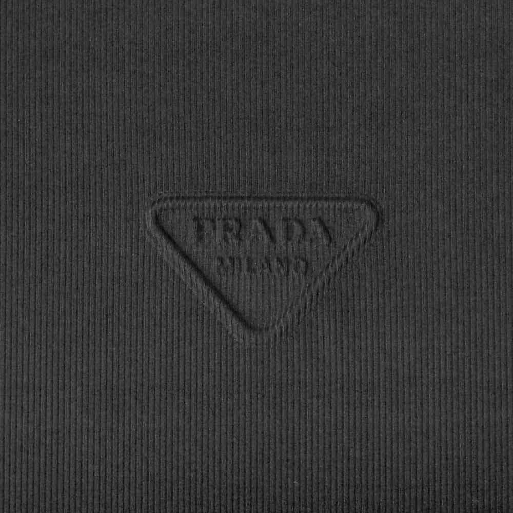 Prada Embossed Logo Black Premium Polo T-shirt-3