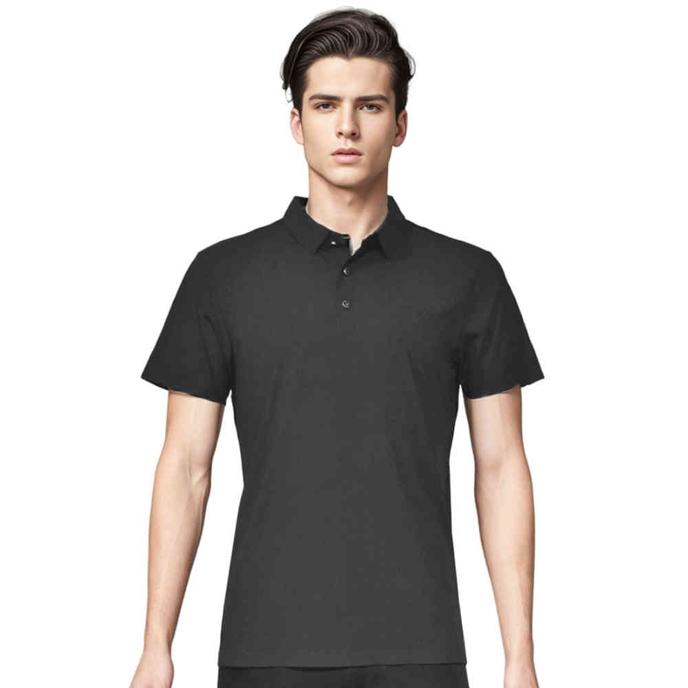 Black Prada Embossed Logo Blue Premium Polo T-shirt