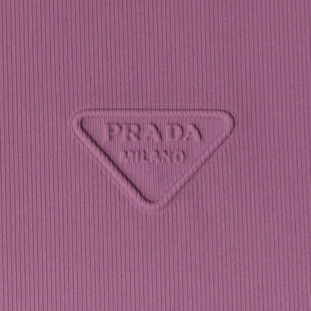 Prada Embossed logo Pink Premium Polo T-shirt-thumb-3