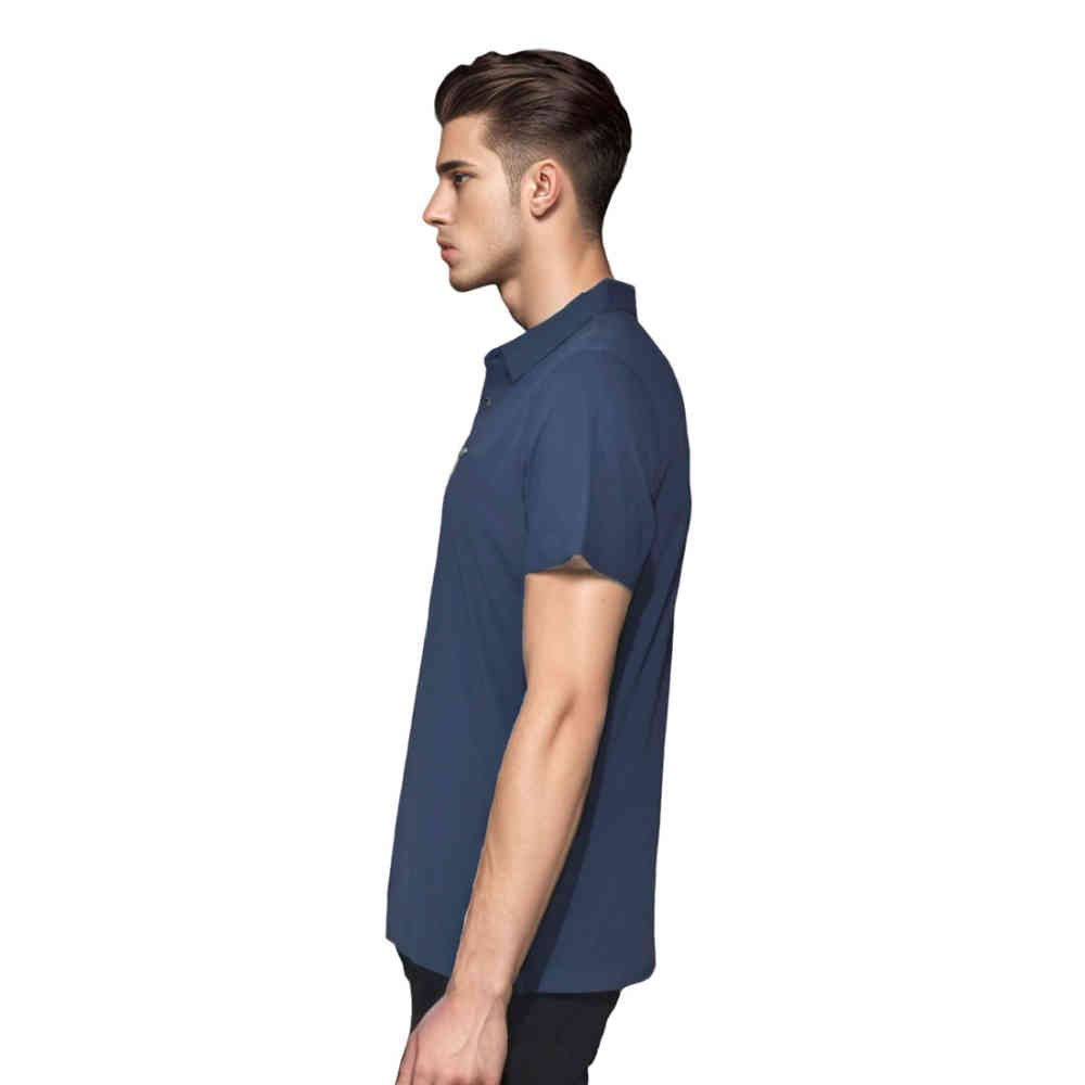 Prada Embossed Logo Blue Premium Polo T-shirt-2
