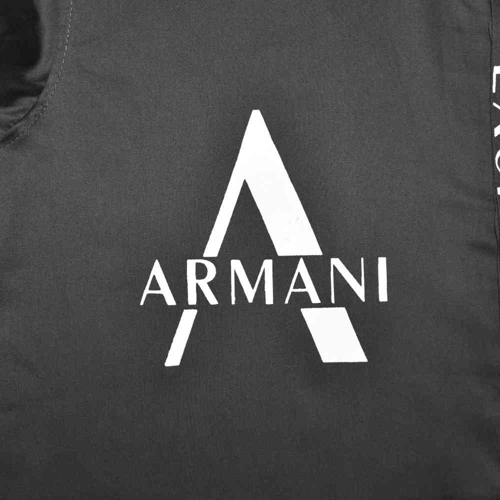 Armani Exchange logo Print Grey Cotton Shirt-3