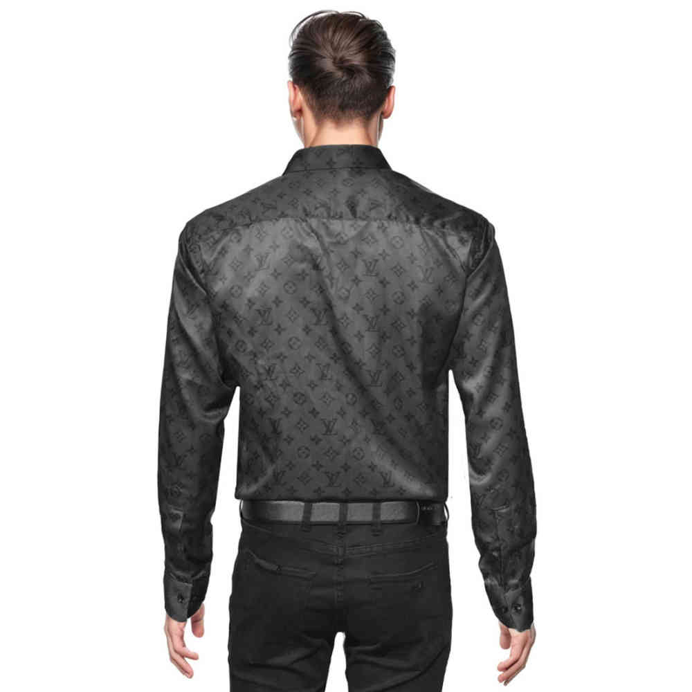 Louis Vuitton Monogram Black Premium Quality Shirt-1