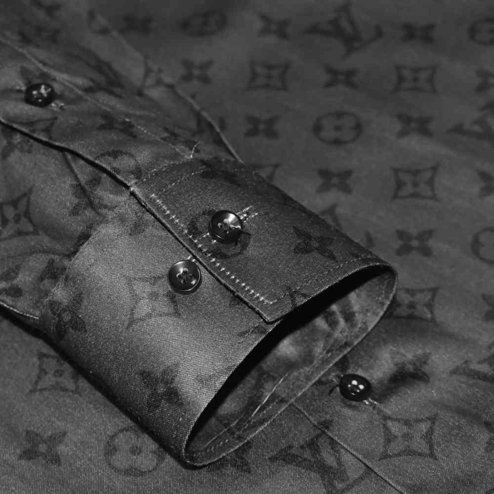 Louis Vuitton Monogram Black Premium Quality Shirt-5