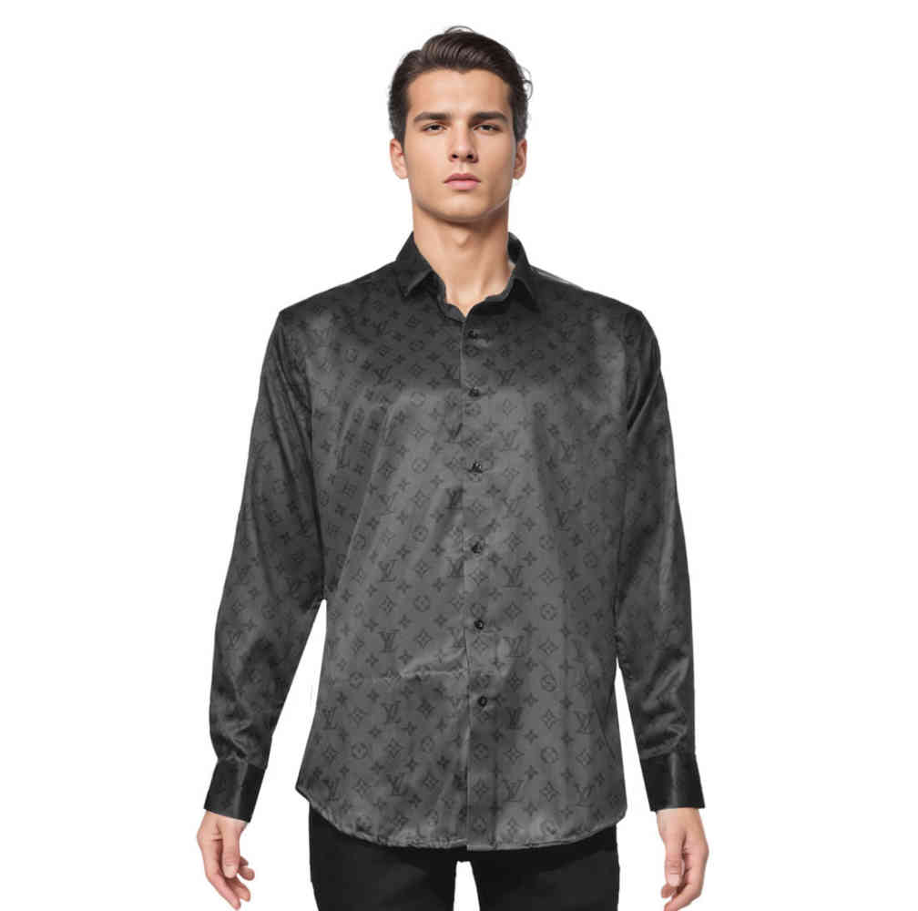 Louis Vuitton Monogram Black Premium Quality Shirt-6