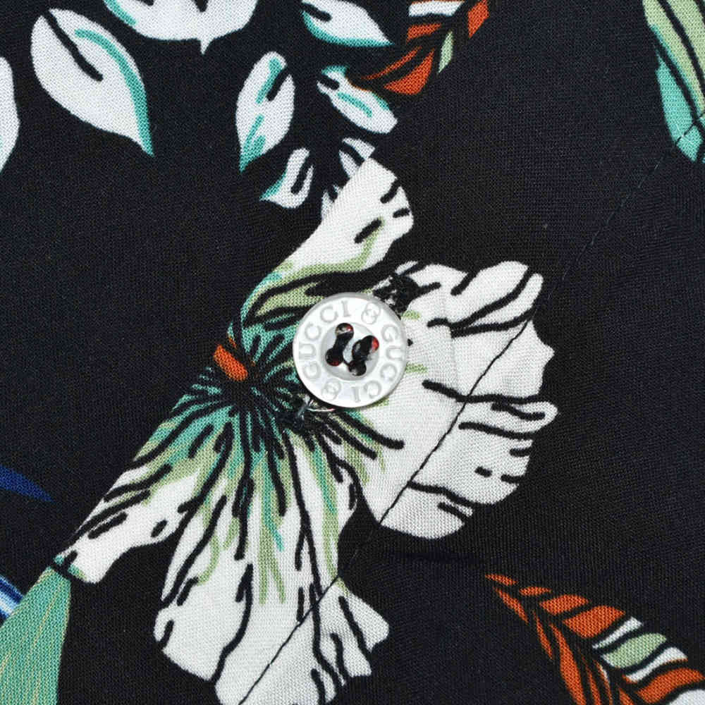 Gucci Flower Print Black Premium Shirt-thumb-3