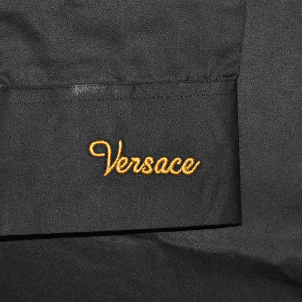 Versace Embroidered Black Premium Cotton Shirt-5
