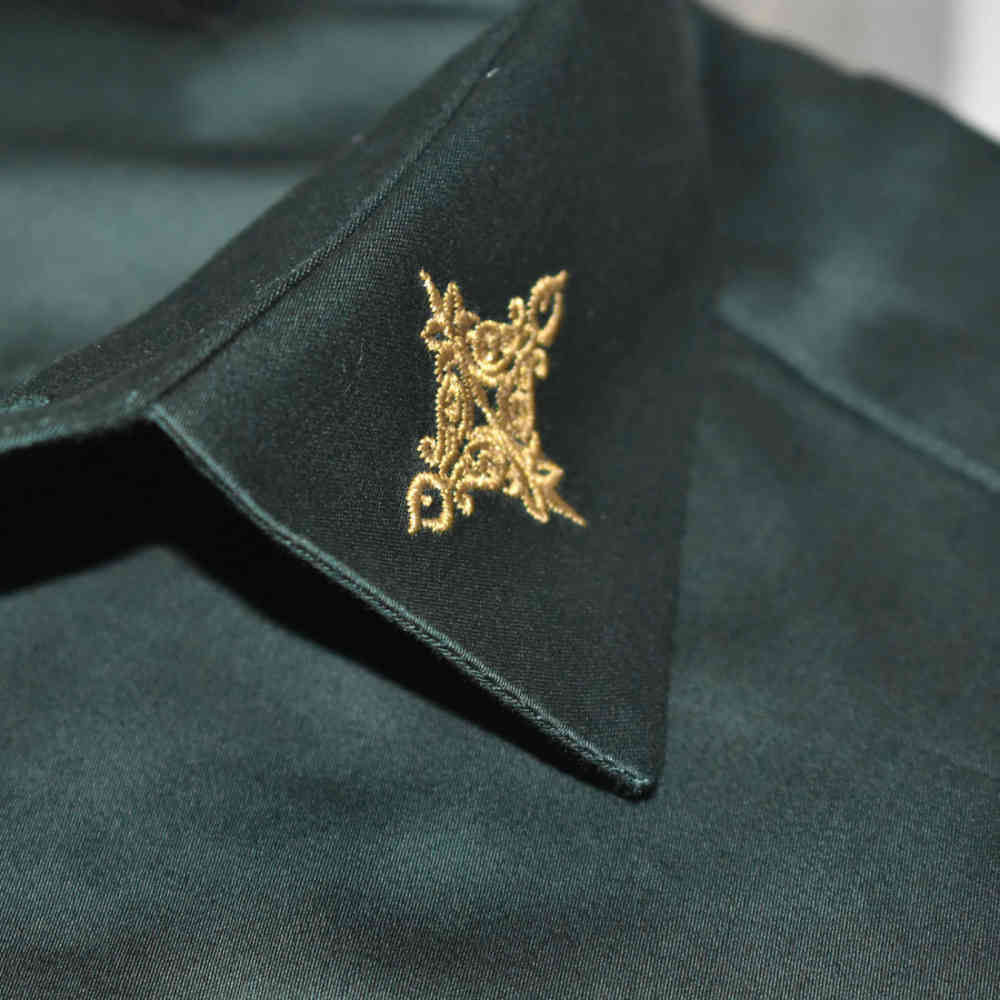 Versace Embroidered Green Premium Cotton Shirt-6