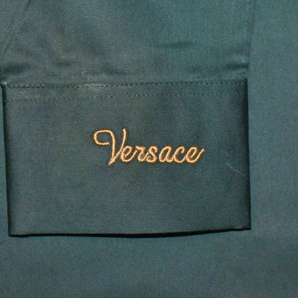 Versace Embroidered Green Premium Cotton Shirt-5