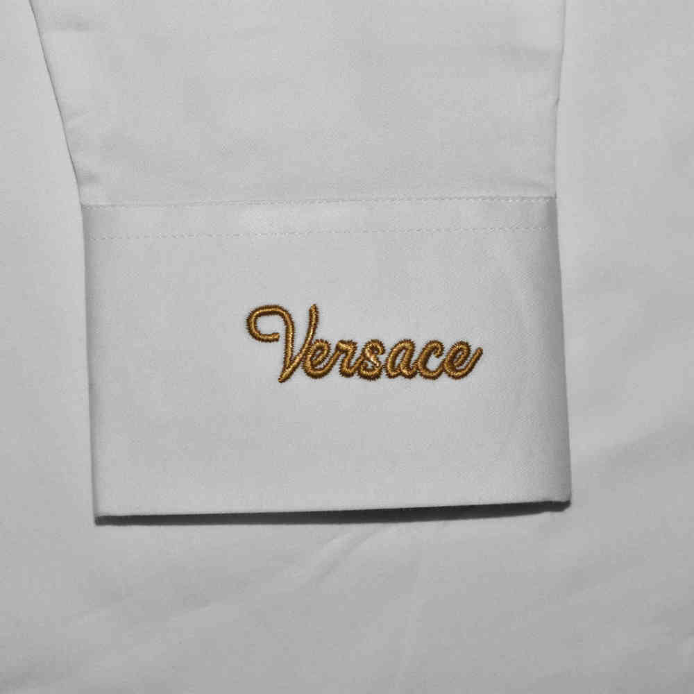 Versace Embroidered White Premium Cotton Shirt-3