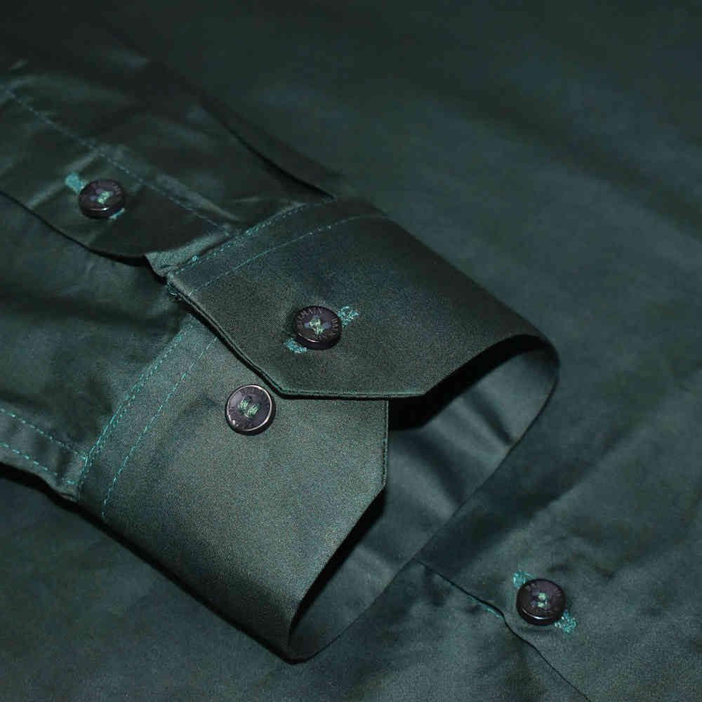 Balmain Embroidered Green Premium Cotton Shirt-5