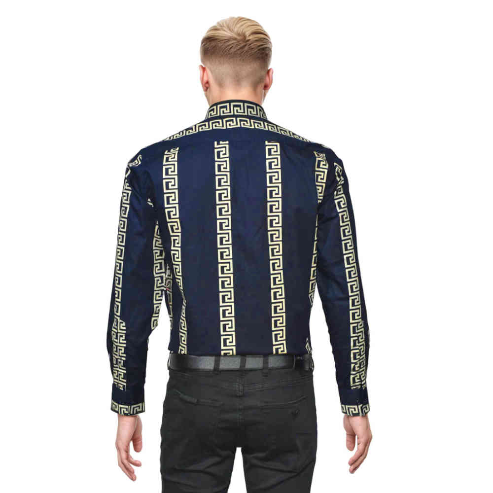 Versace Navy Blue logo Print Premium Shirt-1