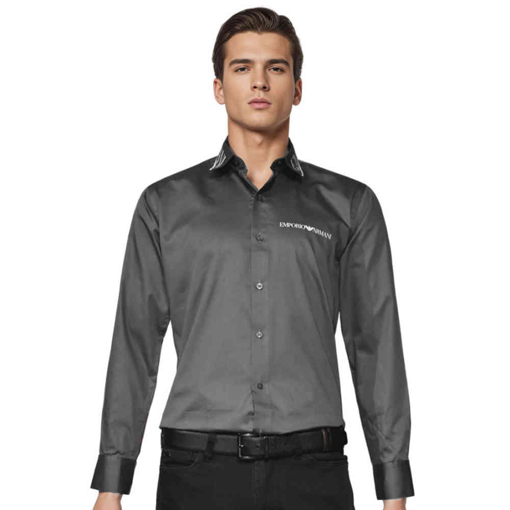 Grey Emporio Armani White Premium Luxury Shirt