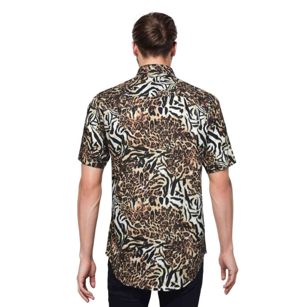 Versace Cheetah Print Premium Quality Half Sleeve Shirt-thumb-1