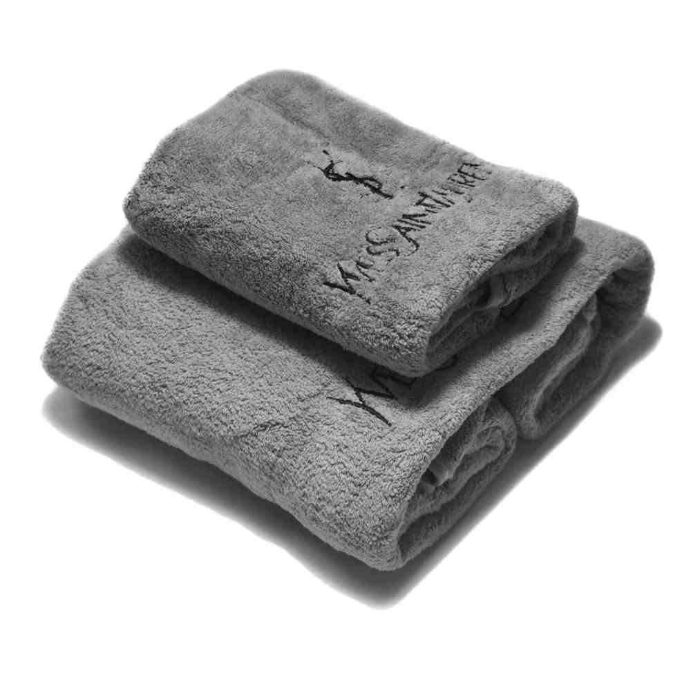 Grey YSL Embroidery logo Blue Premium Towels - Set of 2