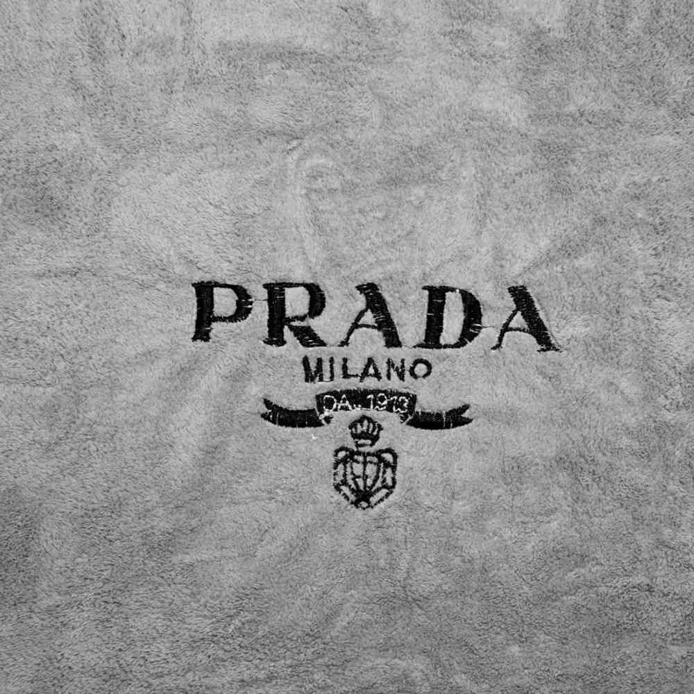 Prada Embroidered logo Grey Towels - Set of 2-thumb-1