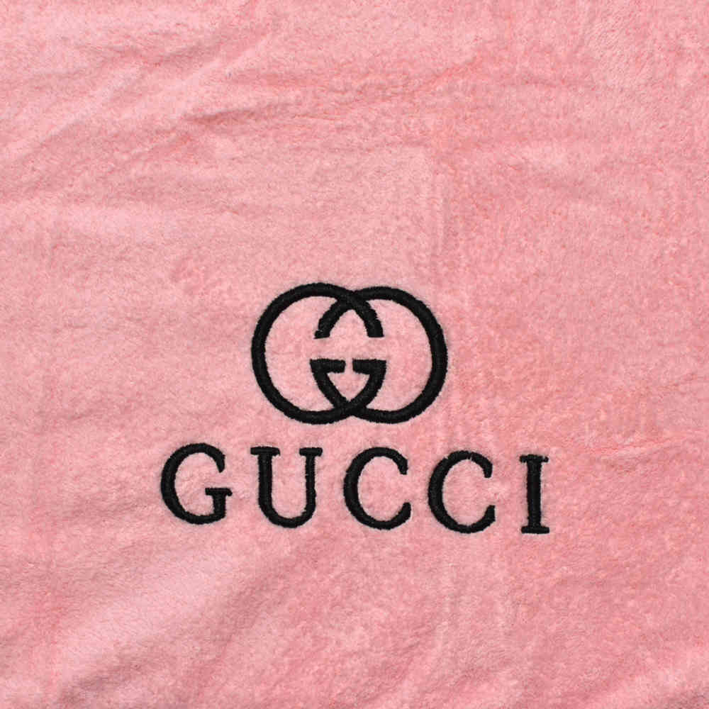 Gucci Embroidery logo Dark Pink Towels - Set of 2-1