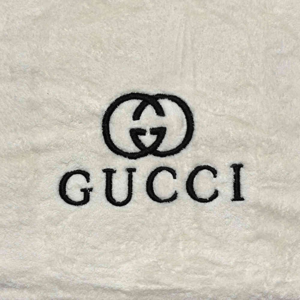 Gucci Embroidery logo Off White Towels - Set of 2-1