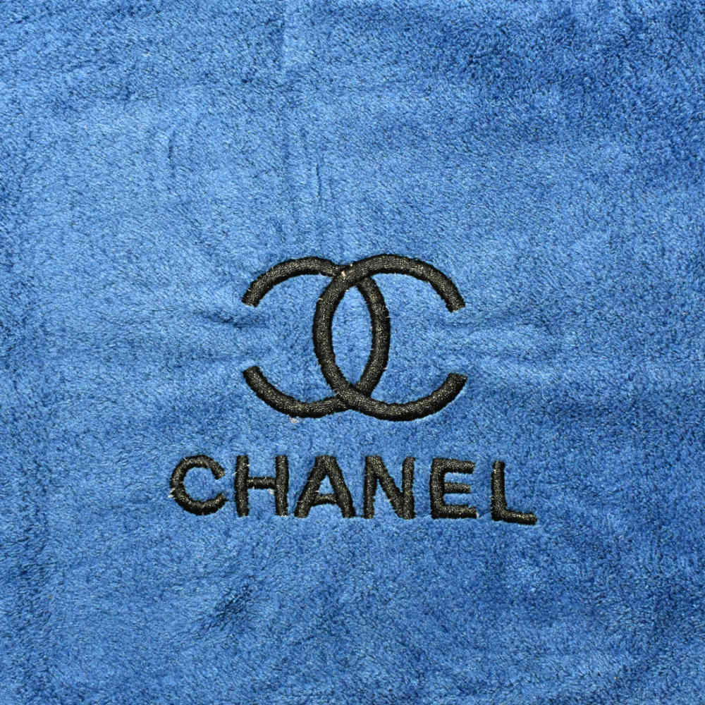 Chanel Embroidered logo Dark Blue Towels - Set of 2-thumb-1